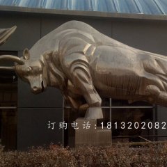 不銹鋼拓荒牛雕塑，不銹鋼動物雕塑