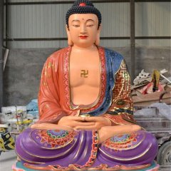 玻璃鋼如來雕塑，彩繪如來雕像