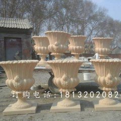 玻璃鋼仿砂巖花盆，玻璃鋼花盆雕塑