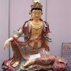 玻璃鋼觀音雕塑，坐式觀音菩薩雕塑