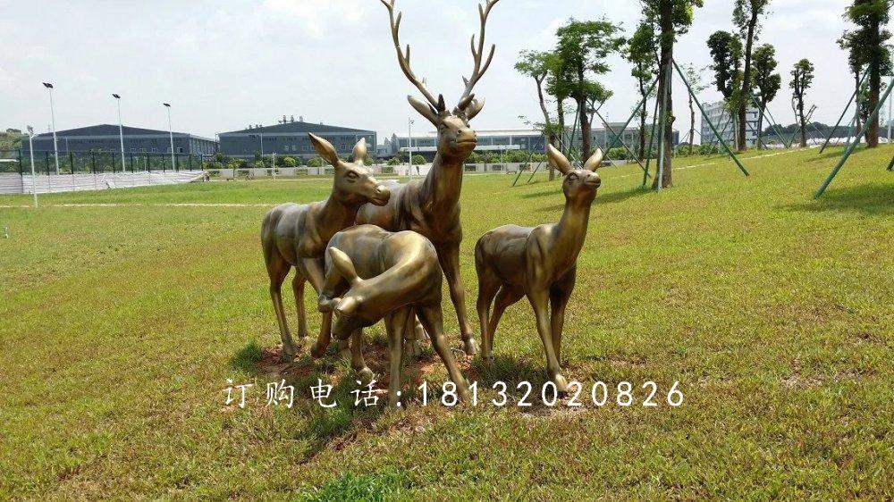 梅花鹿銅雕，園林景觀銅雕，公園動(dòng)物銅雕
