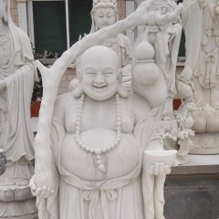 彌勒佛石雕，漢白玉笑面佛石雕