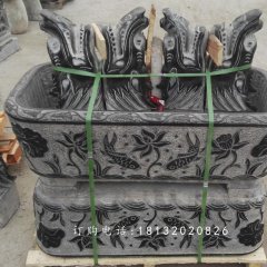 水盆石雕，仿古魚缸雕塑