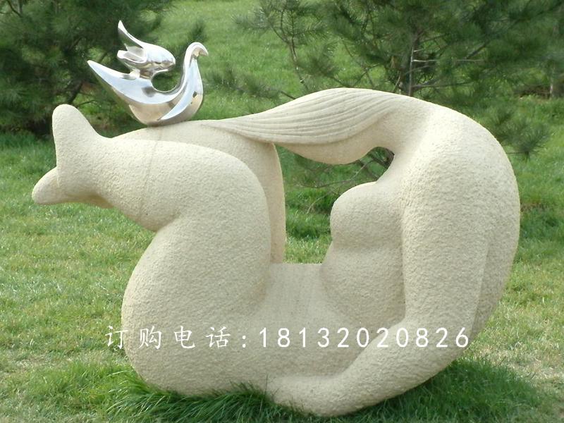 抽象女人石雕，公園景觀石雕