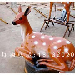玻璃鋼梅花鹿雕塑，玻璃鋼仿真動(dòng)物