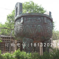 三足鼎雕塑，青銅鼎雕塑