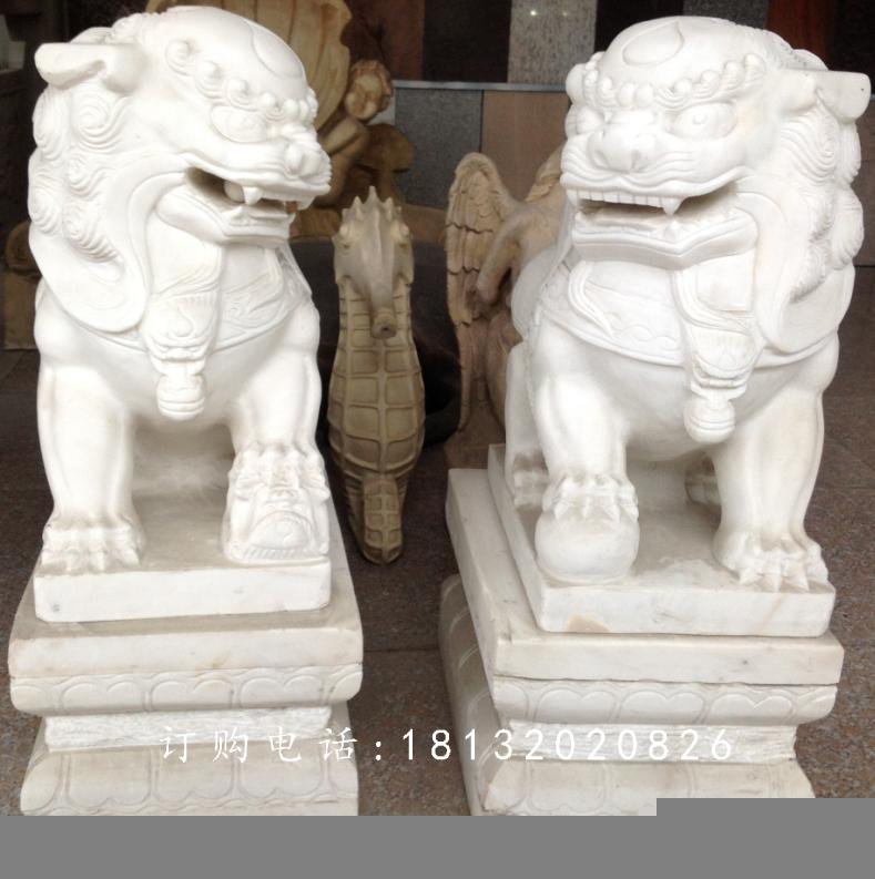 小獅子石雕，漢白玉獅子雕塑