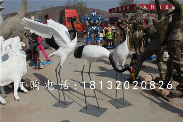 玻璃鋼仙鶴雕塑，玻璃鋼動(dòng)物雕塑