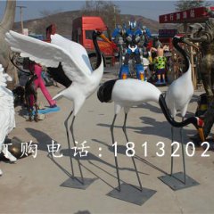 玻璃鋼仙鶴雕塑，玻璃鋼動(dòng)物雕塑