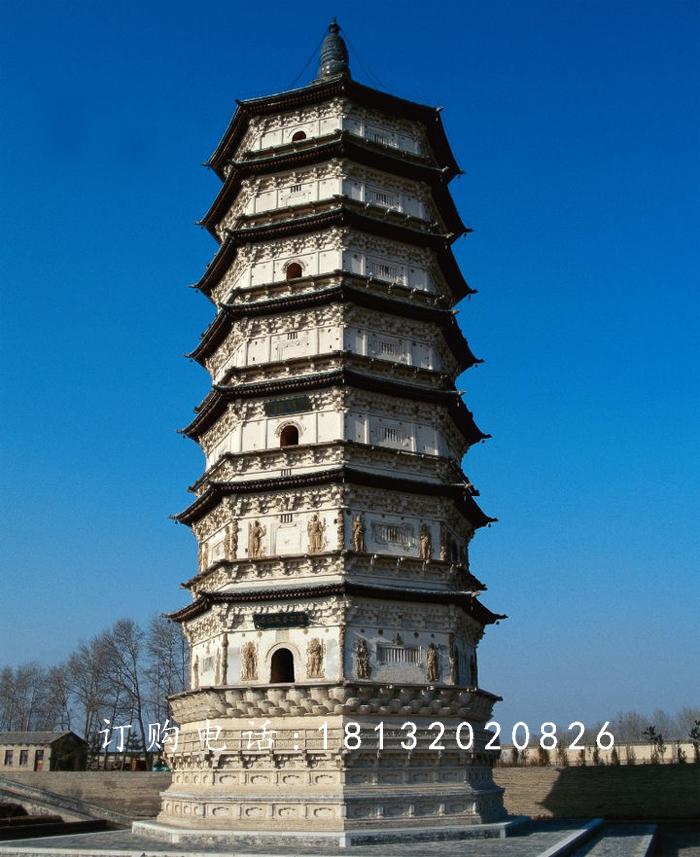 佛塔石雕，大理石佛塔雕塑