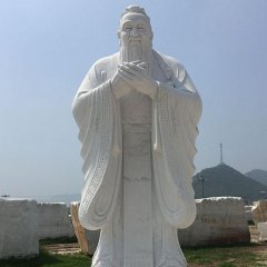 大型立式孔子石雕，校園人物石雕