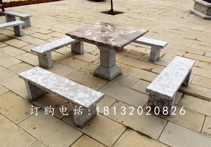 方桌石雕，長椅石雕