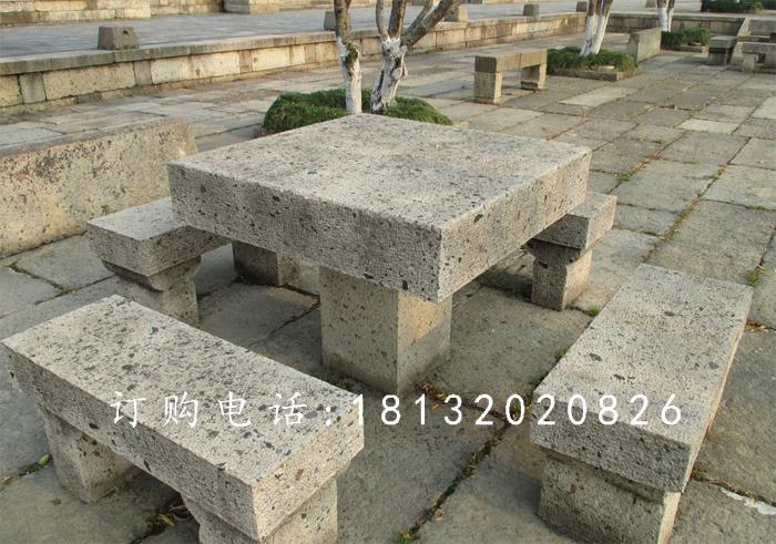 方桌石雕，長凳石雕，公園石桌凳