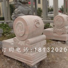 石雕門鼓，晚霞紅門鼓石雕