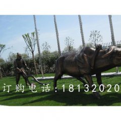 古代人耕地銅雕，公園景觀銅雕