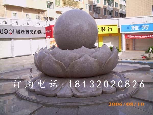 風水球石雕，蓮花臺風水球石雕