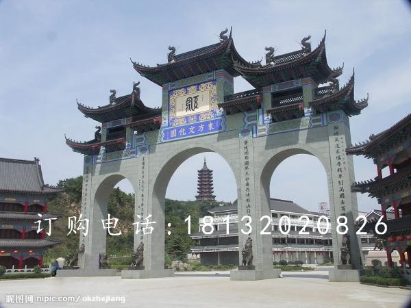青石牌樓，仿古石牌樓