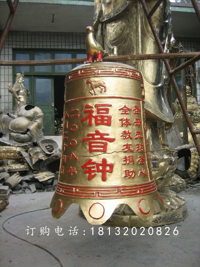 寺廟銅鐘，福音鐘銅雕