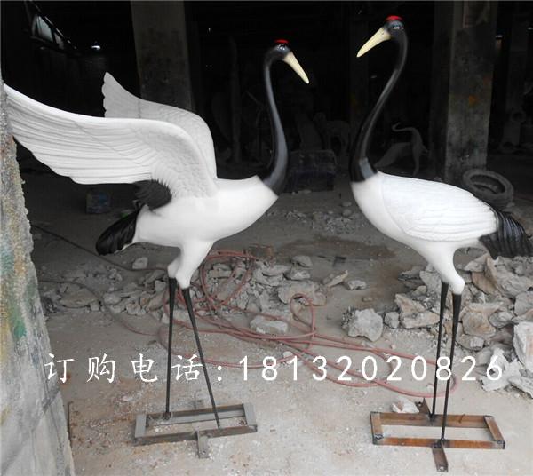 玻璃鋼仙鶴雕塑，玻璃鋼仿真動物雕塑