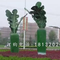 玻璃鋼白蘿卜雕塑，公園蔬菜雕塑