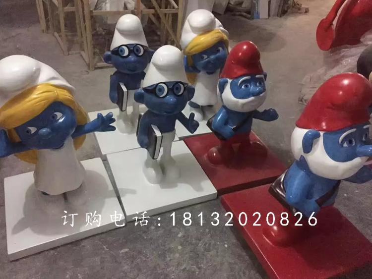 玻璃鋼藍(lán)精靈雕塑，卡通動畫雕塑 (2)