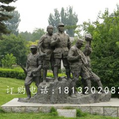 抗戰(zhàn)士兵銅雕，公園紀(jì)念銅雕