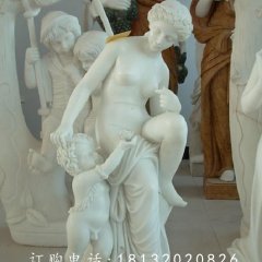 西方母子石雕，漢白玉人物雕塑