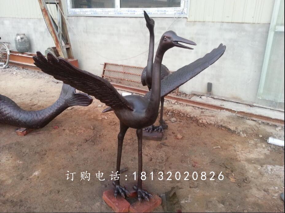 仙鶴銅雕，廣場動物銅雕