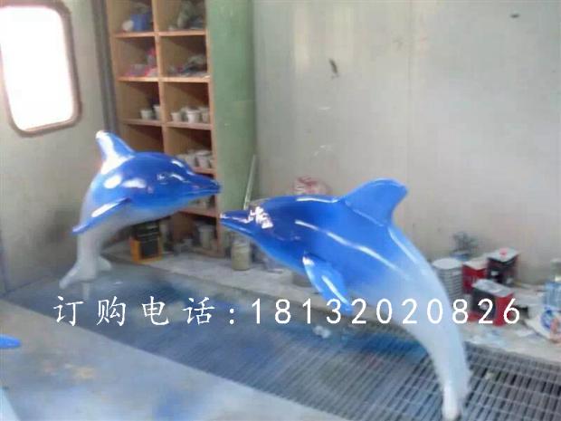 海豚雕塑，玻璃鋼仿真海豚雕塑