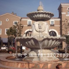 別墅噴泉雕塑，兩層石雕噴泉