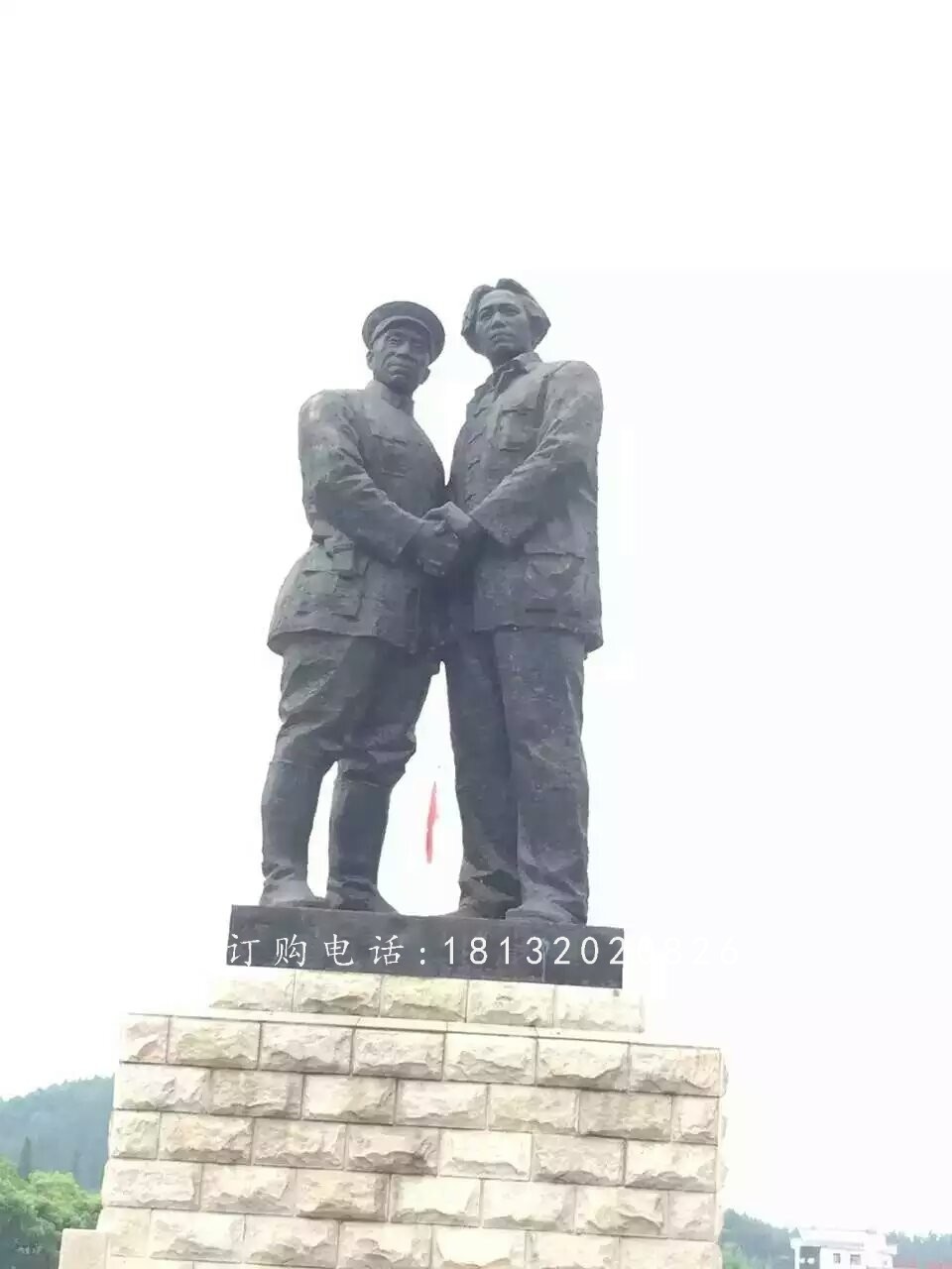 兩位偉人雕塑，廣場人物銅雕