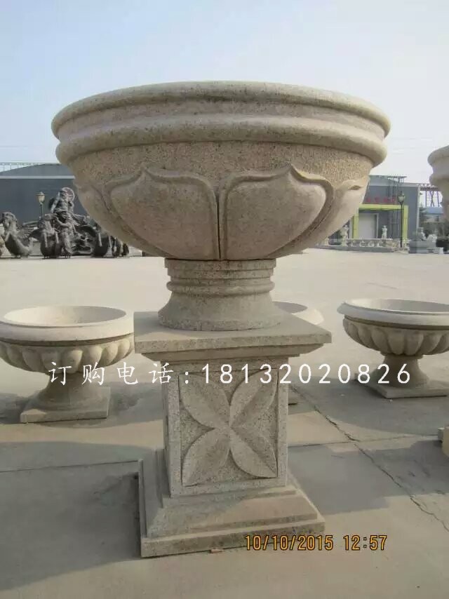 公園花盆雕塑，景觀花盆石雕