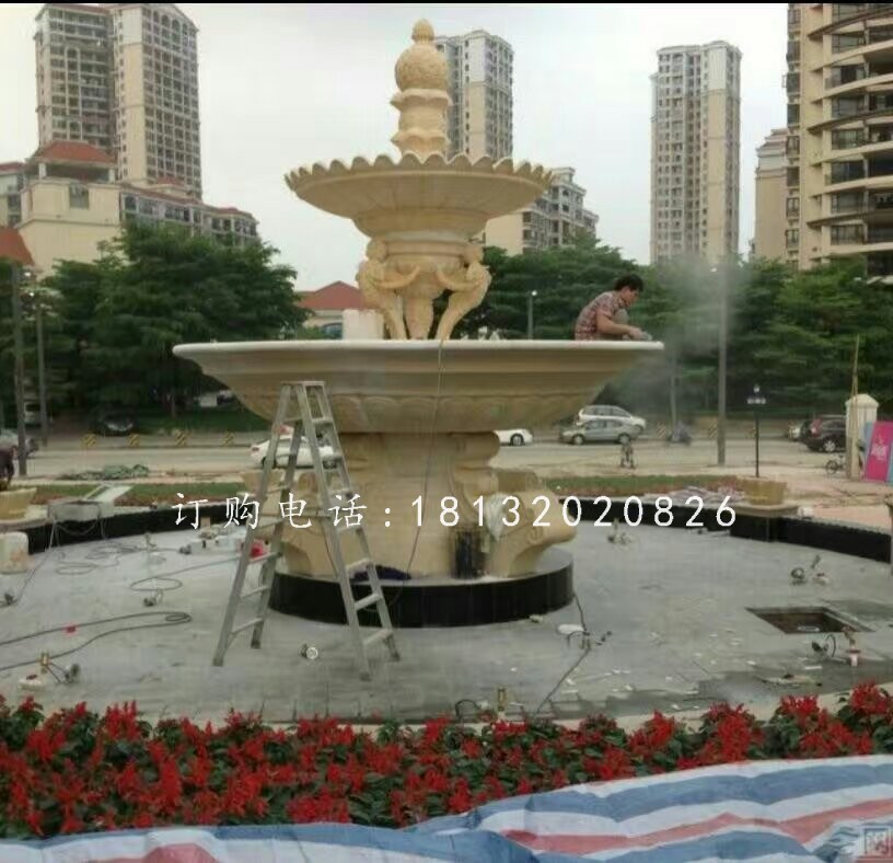 花園噴泉石雕，石噴泉雕塑