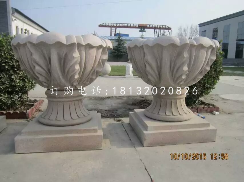 景觀花盆雕塑，歐式花盆石雕