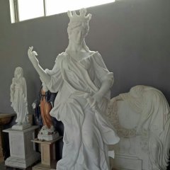女王雕塑，漢白玉西方美女石雕