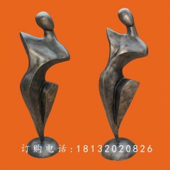抽象女人雕塑，玻璃鋼仿銅雕塑