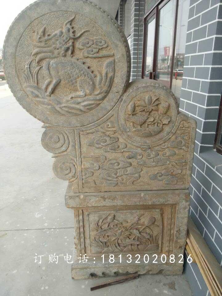 門鼓石雕，仿古門枕雕塑