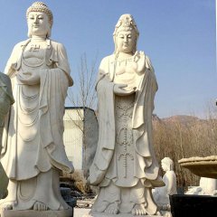 立式佛像石雕，大理石佛像