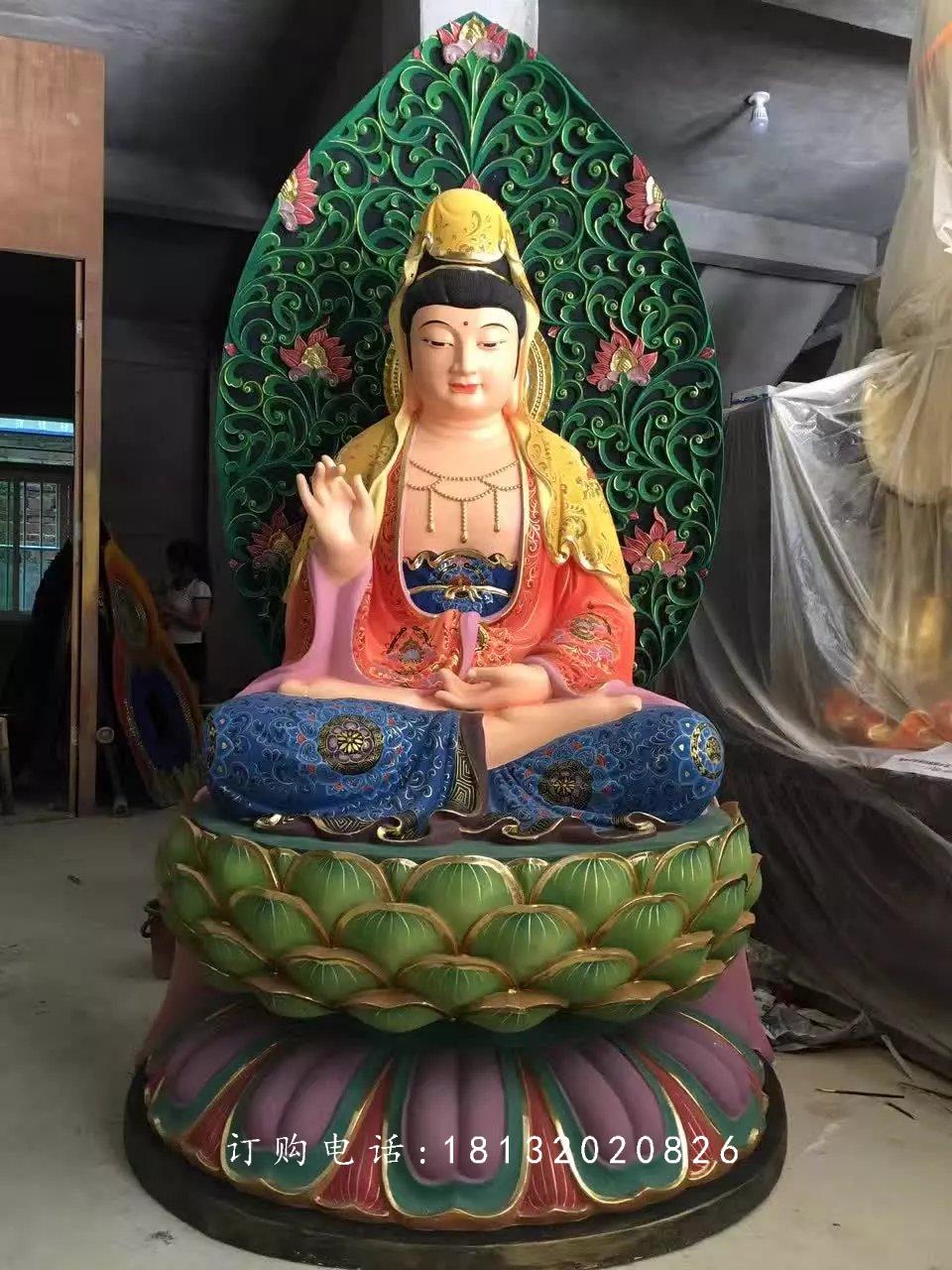 彩繪觀世音雕塑，玻璃鋼佛像