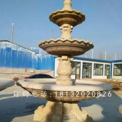 三層石噴泉雕塑，小區(qū)噴泉石雕