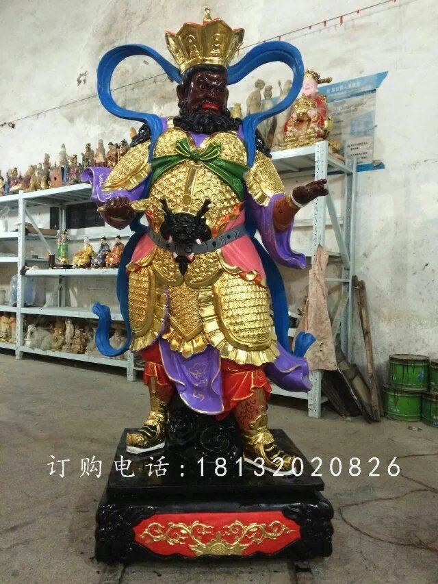 四大天王雕塑，玻璃鋼彩繪雕塑 (1)