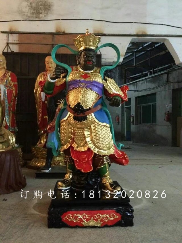 四大天王雕塑，玻璃鋼彩繪雕塑 (4)