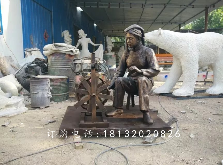 紡織玻璃鋼雕塑，仿銅紡織雕塑，廣場(chǎng)景觀雕塑 (2)