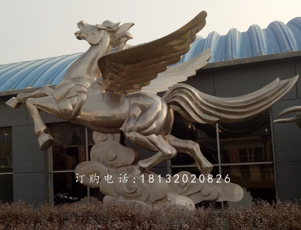 銅雕飛馬，廣場動物銅雕