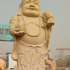 立式彌勒佛石雕，石雕佛像