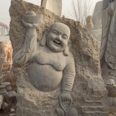 彌勒佛浮雕石雕，佛像石浮雕