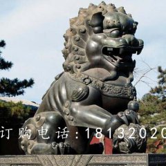 戲球獅銅雕，廣場青銅獅