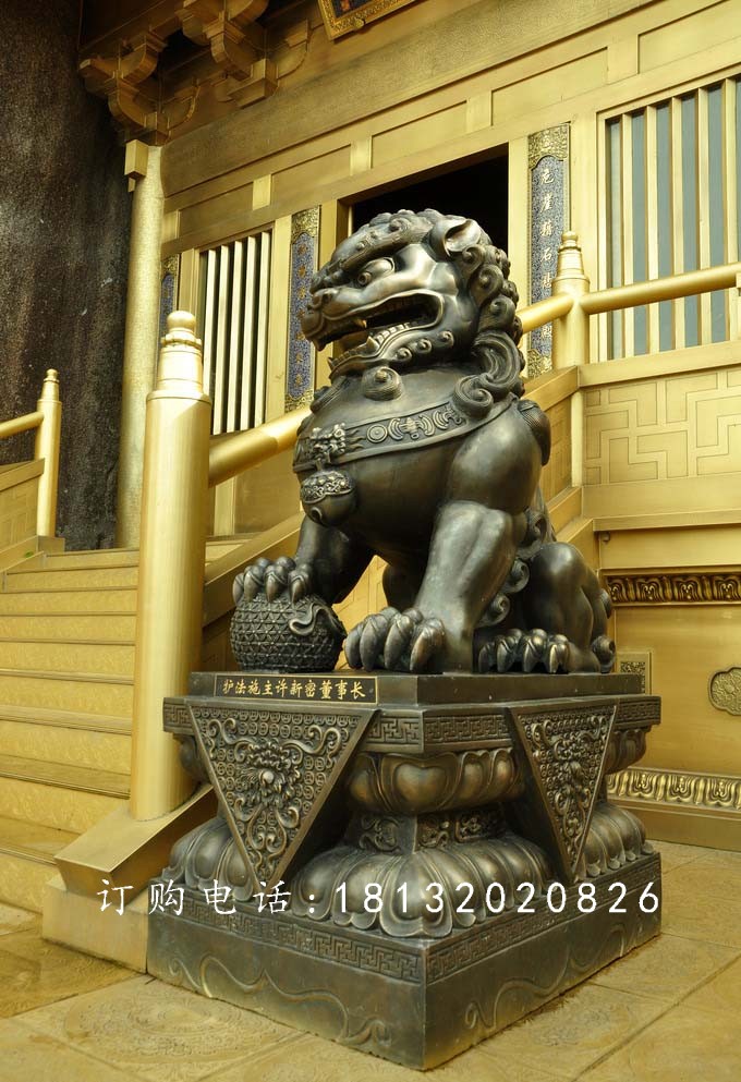 戲球獅銅雕，廣場(chǎng)青銅獅 (2)