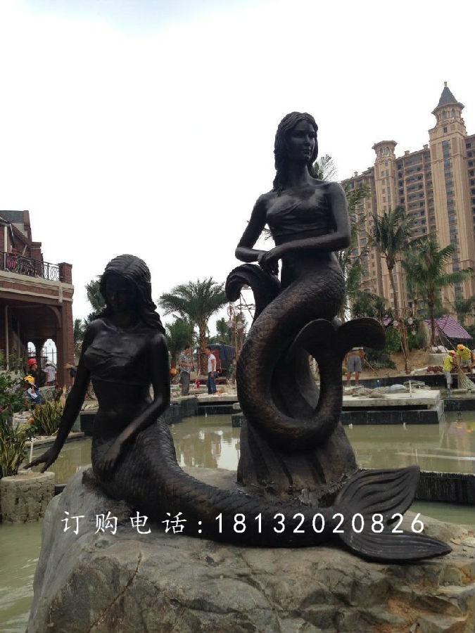 美人魚銅雕，別墅區(qū)景觀銅雕