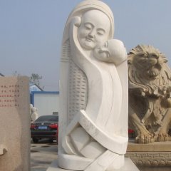 母子情石雕，公園抽象人物石雕